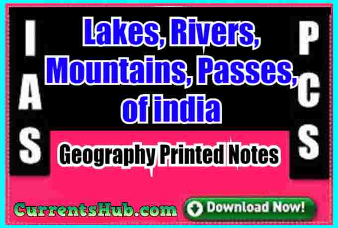 Lakes,rivers, mountains,passes, of india