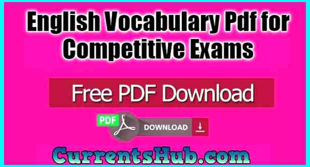 English Vocabulary Pdf for Competitive Exams