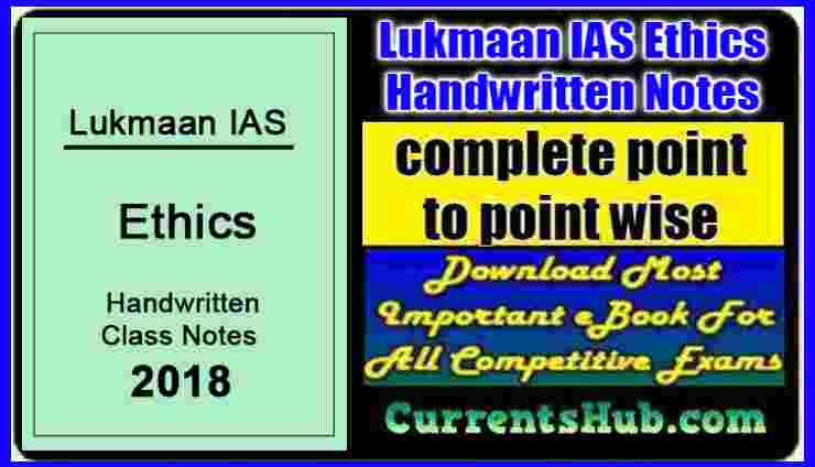 Lukmaan IAS Ethics Handwritten Notes