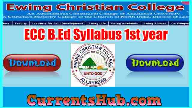 ECC B.Ed Syllabus 1st year