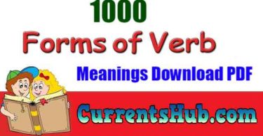 1000 Forms Of Verbs With Urdu Meanings Download PDF