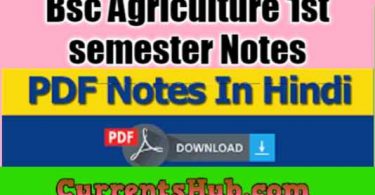 Bsc Agriculture 1st semester Notes in HINDI Free Download