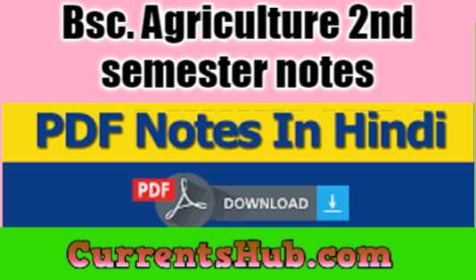Bsc. Agriculture 2nd semester notes in HINDI Free Download