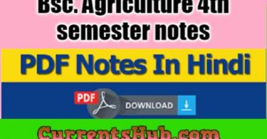 Bsc. Agriculture 4th semester notes
