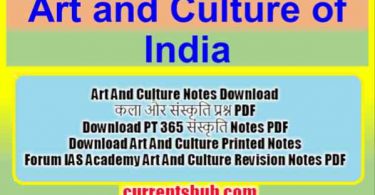Art and Culture In English Notes PDF Download
