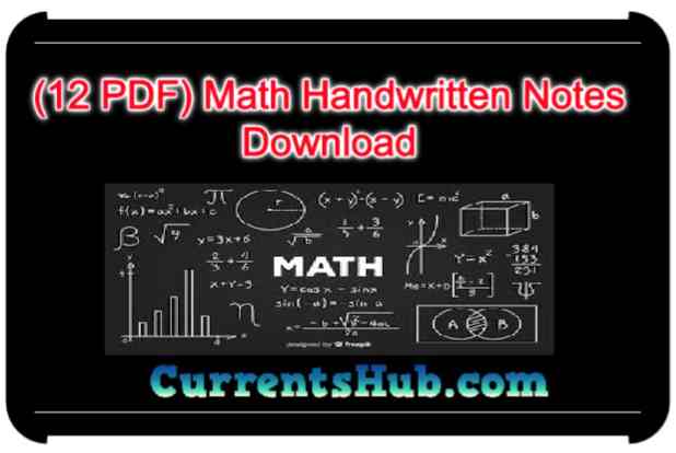 Math Handwritten Notes Download