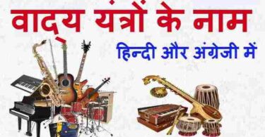 Musical Instruments names in hindi