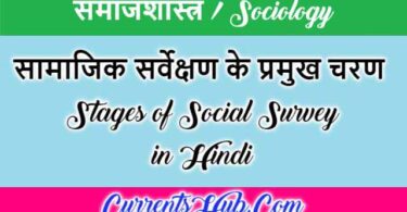 सामाजिक सर्वेक्षण के प्रमुख चरण | Stages of Social Survey in Hindi