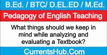 Analysing and evaluating a textbook