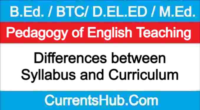 Differences between Syllabus and Curriculum