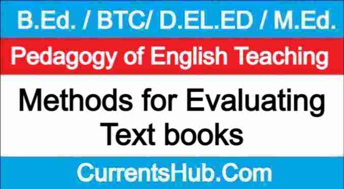 Methods for Evaluating Text books