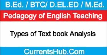 Types of Text book Analysis