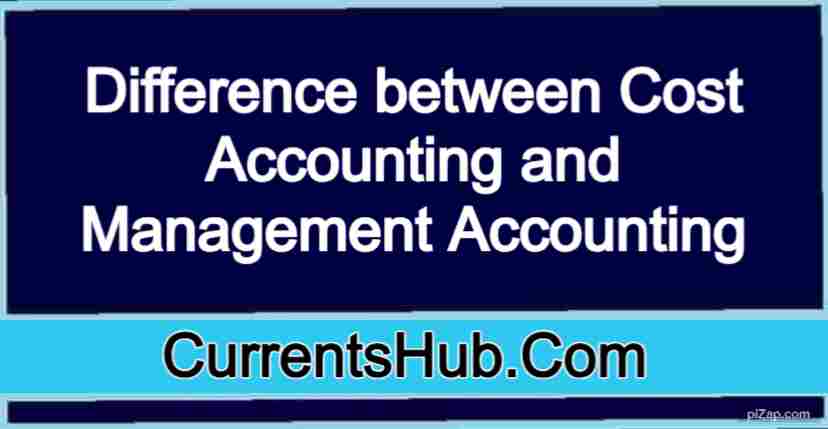 Difference between Cost Accounting and Management Accounting