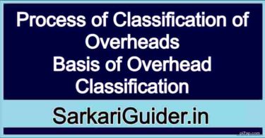 Process of Classification of Overheads