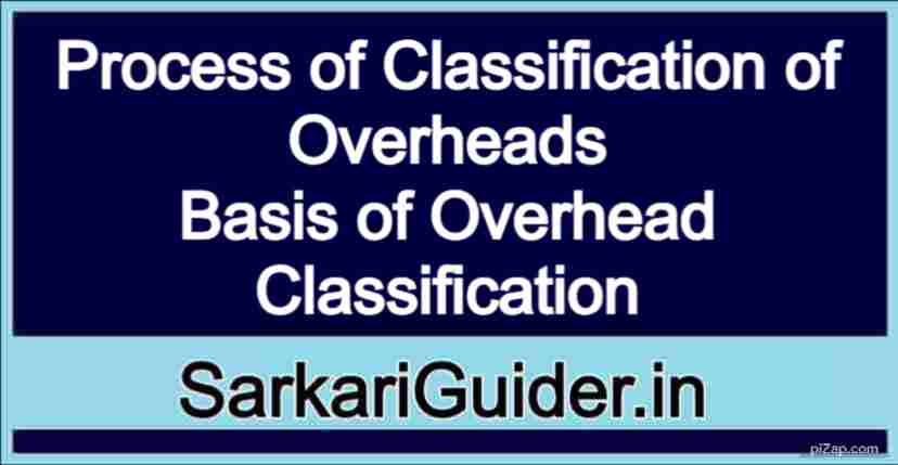 Process of Classification of Overheads