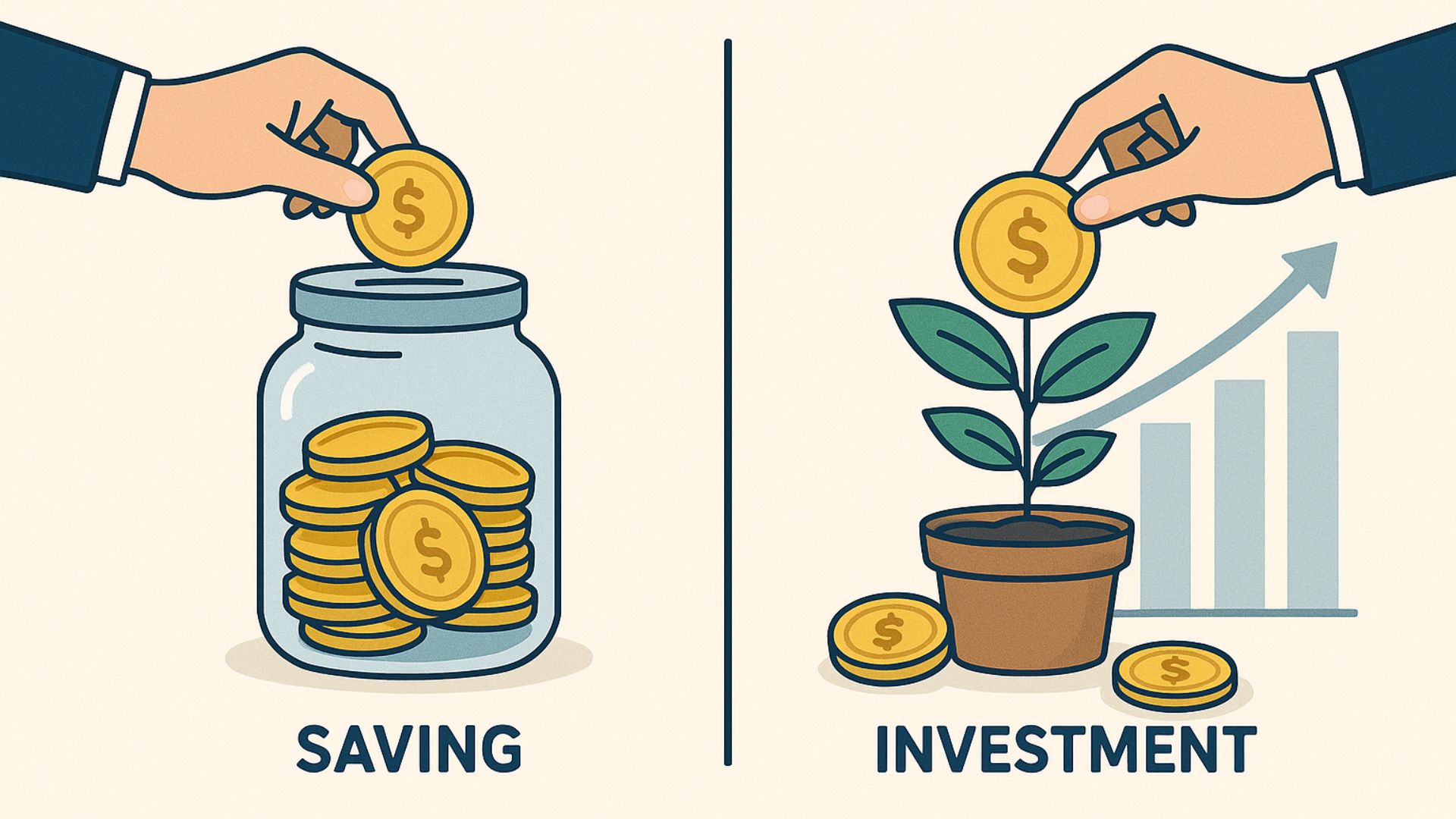 difference between saving and investment